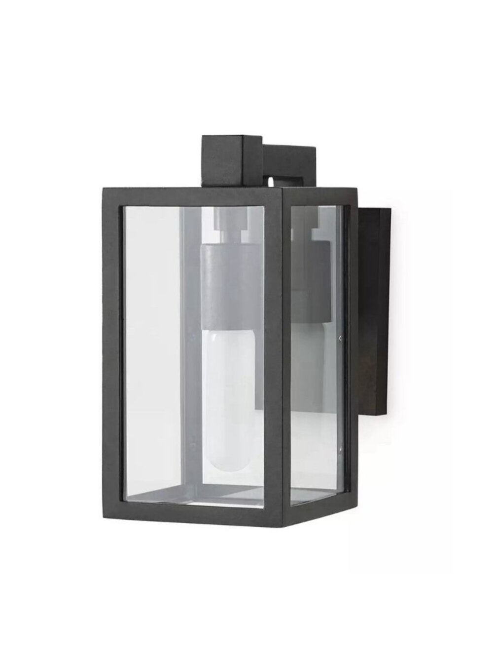 Serena & Lily Warwick Small Outdoor Sconce-Black Frame/Clear Glass